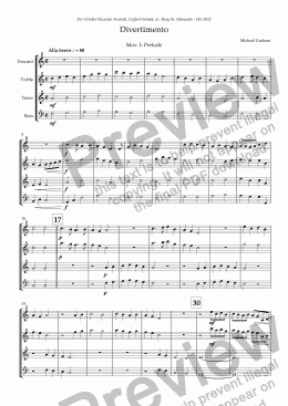 page one of Divertimento