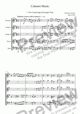 page one of Cabaret Music