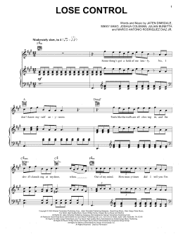 page one of Lose Control (Piano, Vocal & Guitar Chords (Right-Hand Melody))