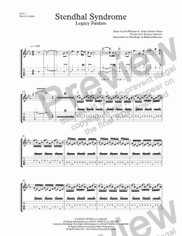 page one of Jacques Cameron - Stendhal Syndrome (Legacy Artists Fanfare): Electric Guitar