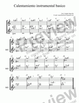 page one of Calentamiento instrumental basico