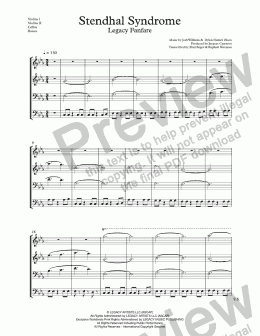 page one of Jacques Cameron - Stendhal Syndrome (Legacy Artists Fanfare): String Orchestra