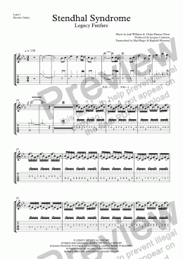 page one of Jacques Cameron - Stendhal Syndrome (Legacy Artists Fanfare): Electric Guitar Lead I