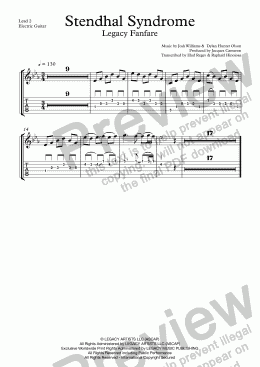 page one of Jacques Cameron - Stendhal Syndrome (Legacy Artists Fanfare): Electric Guitar Lead II