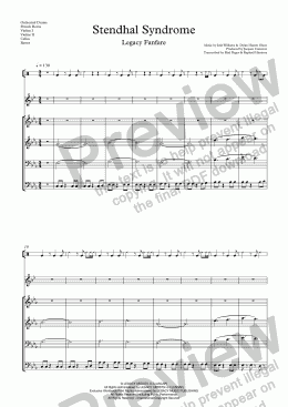 page one of Jacques Cameron - Stendhal Syndrome (Legacy Artists Fanfare): Orchestra