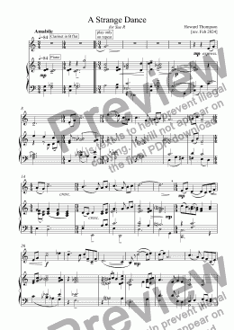 page one of A Strange Dance for Clarinet