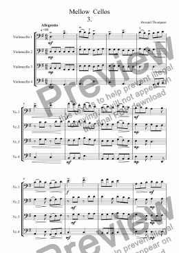 page one of Mellow  Cellos 3.