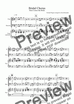 page one of Bridal Chorus "Here Comes The Bride" for Flute and Bassoon Duet