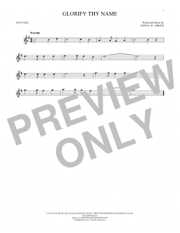 page one of Glorify Thy Name (Alto Sax Solo)