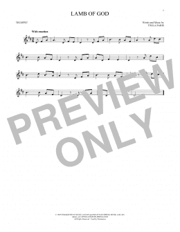 page one of Lamb Of God (Trumpet Solo)