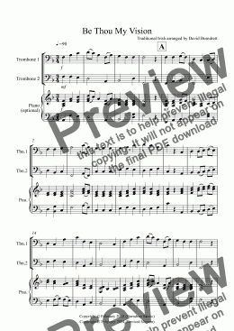 page one of Be Thou My Vision for Trombone Duet