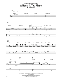 page one of A Remark You Made (Bass Guitar Tab)