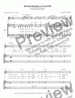 page one of Psalm 116: Second Sunday of Lent (B) 