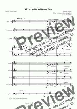 page one of Hark! the Herald Angels Sing (Chamber Orchestra Score & Parts)