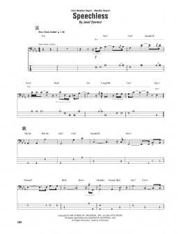 page one of Speechless (Bass Guitar Tab)