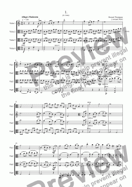 page one of Au Revoir for Viola Quartet