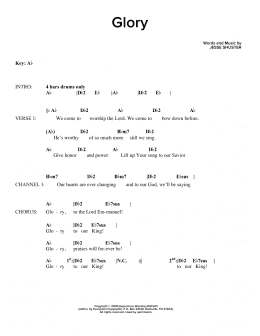 page one of Glory (Guitar Chords/Lyrics)