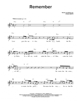 page one of Remember (Lead Sheet / Fake Book)