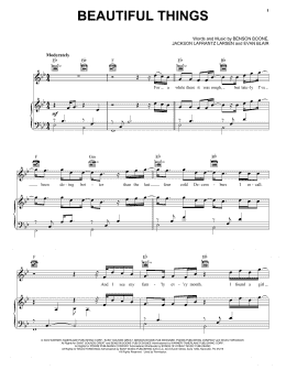 page one of Beautiful Things (Piano, Vocal & Guitar Chords (Right-Hand Melody))