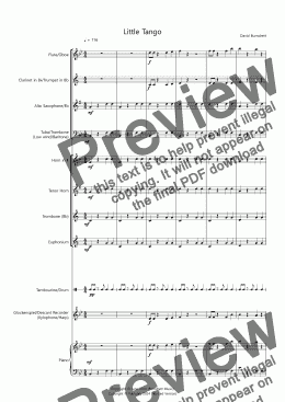 page one of Little Tango for Beginning School Concert Band