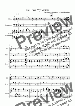 page one of Be Thou My Vision for Flute and Trombone Duet