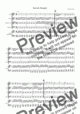 page one of Burnie's Boogie! for Wind Quartet