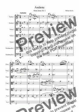 page one of Suite No.I - String Septet