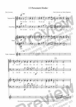 page one of Personent Hodie SATB