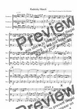 page one of Radetzky March for Trombone Trio