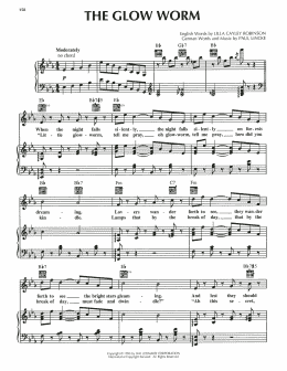 page one of The Glow Worm (Piano, Vocal & Guitar Chords (Right-Hand Melody))