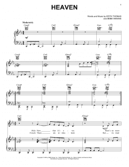 page one of Heaven (Piano, Vocal & Guitar Chords (Right-Hand Melody))