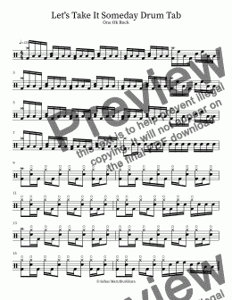 page one of Let's Take It Someday Drum Tab