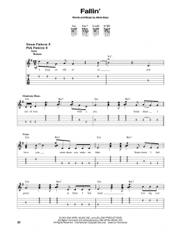 page one of Fallin' (Easy Guitar Tab)