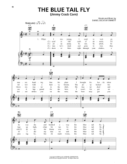 page one of The Blue Tail Fly (Jimmy Crack Corn) (Piano, Vocal & Guitar Chords (Right-Hand Melody))