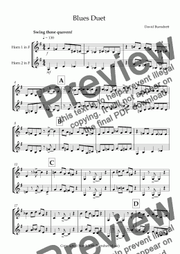 page one of Blues Duet for Horn