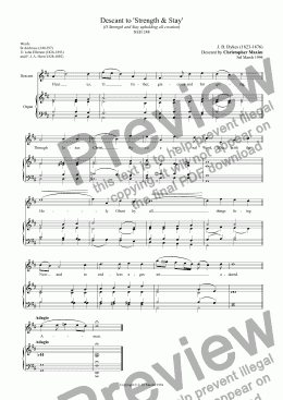 page one of Descant to 'Strength and Stay' (O Strength and Stay upholding all creation)