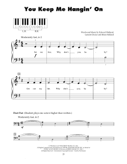 page one of You Keep Me Hangin' On (5-Finger Piano)