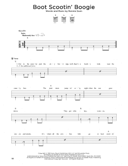 page one of Boot Scootin' Boogie (Guitar Cheat Sheet)