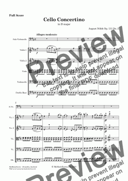 page one of Nölck Cello Concertino Op. 131 No. 2 for Cello and String Orchestra 