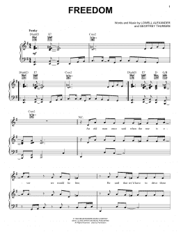 page one of Freedom (Piano, Vocal & Guitar Chords (Right-Hand Melody))