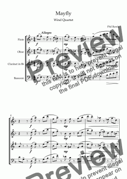 page one of Mayfly - Wind Quartet