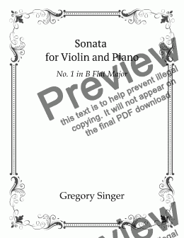 page one of Sonata for Violin and Piano No. 1 in B-flat major