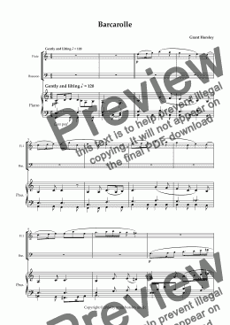 page one of Barcarolle flute bassoon and piano