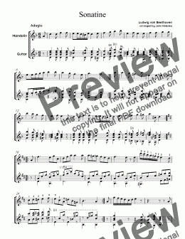 page one of Sonatine for Mandolin 