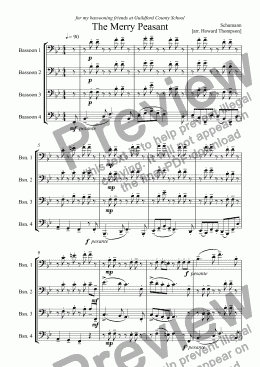 page one of The Merry Peasant for 4 Bassoons