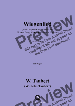 page one of W. Taubert-Wiegenlied,Ver. I,in D Major,Op.27 No.5