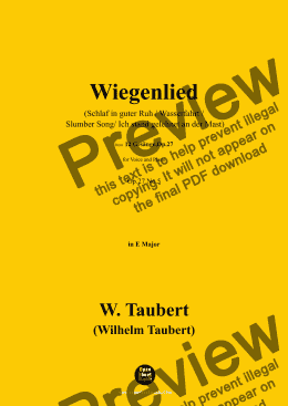 page one of W. Taubert-Wiegenlied,Ver. I,in E Major,Op.27 No.5