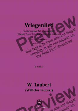 page one of W. Taubert-Wiegenlied,Ver. Iin B Major,Op.27 No.5