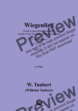 page one of W. Taubert-Wiegenlied,Ver. I,in A Major,Op.27 No.5