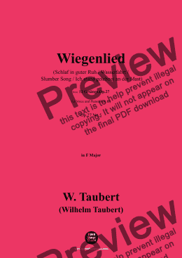 page one of W. Taubert-Wiegenlied,Ver. II,in F Major,Op.27 No.5